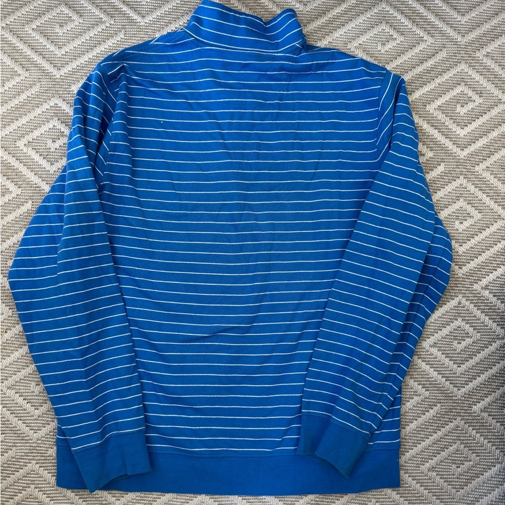 Vineyard Vines 1/4 Zip Pullover Sweater Men's XL Blue & White Stripe - Picture 2 of 3